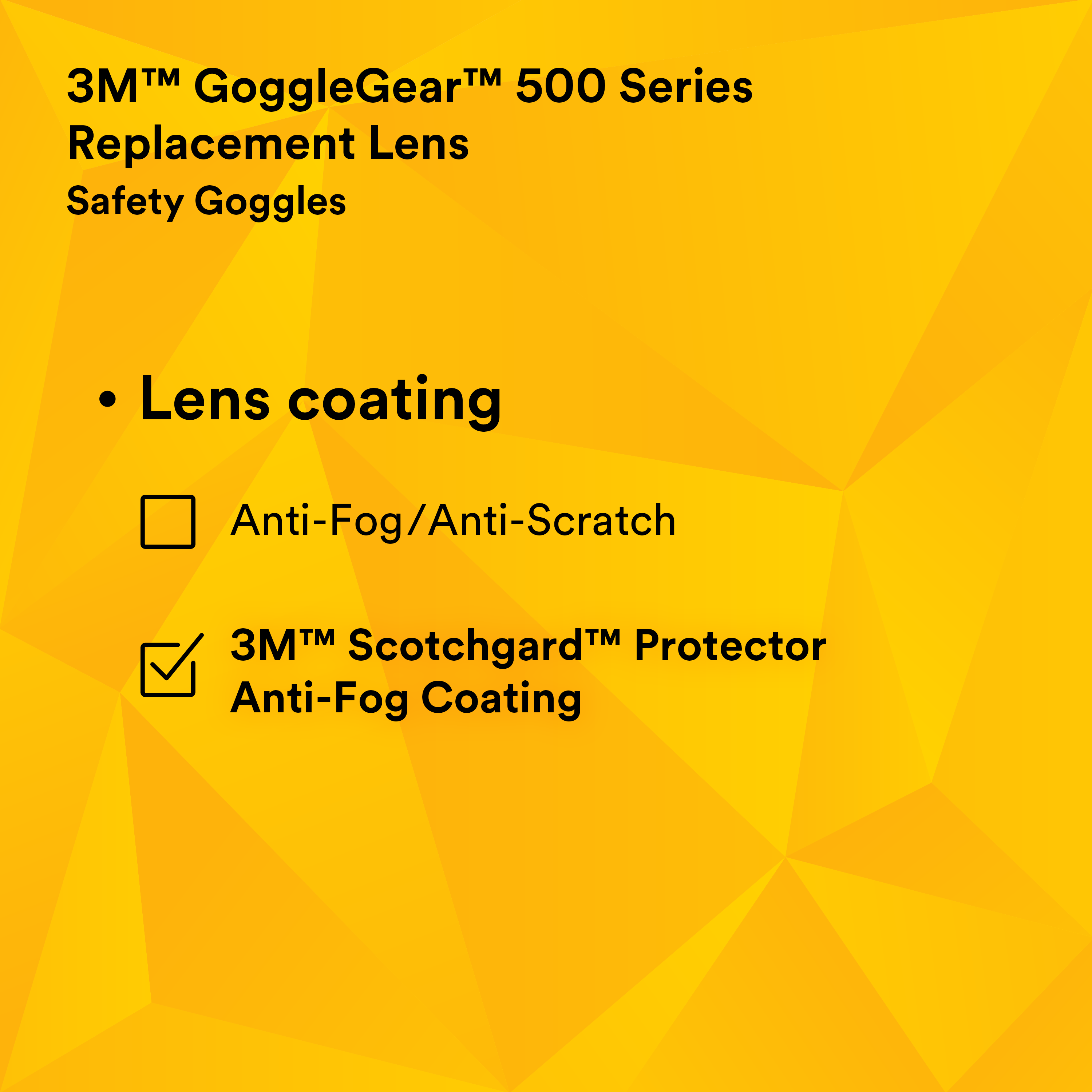 3M™ Goggle Gear, 500-Series, GG501SGAF-LENS, Clear Scotchgard™ Anti-fog Replacement Lens_11