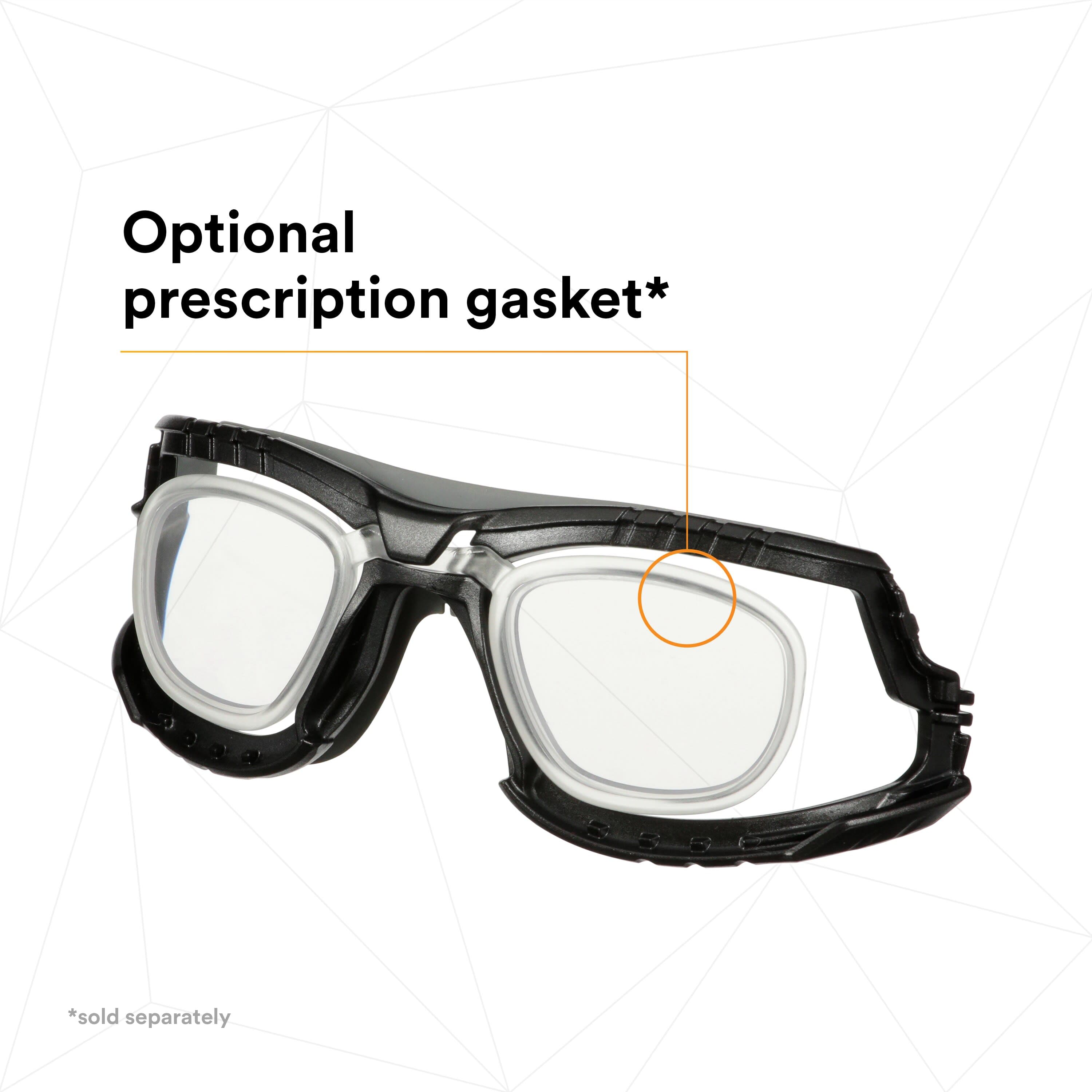 3M Solus 1000 Series S1201SGAF-TSKT, Grn/Blk, Scotchgard Anti-Fog Coating, Clear AF-AS lens, TPE/Strap only_11