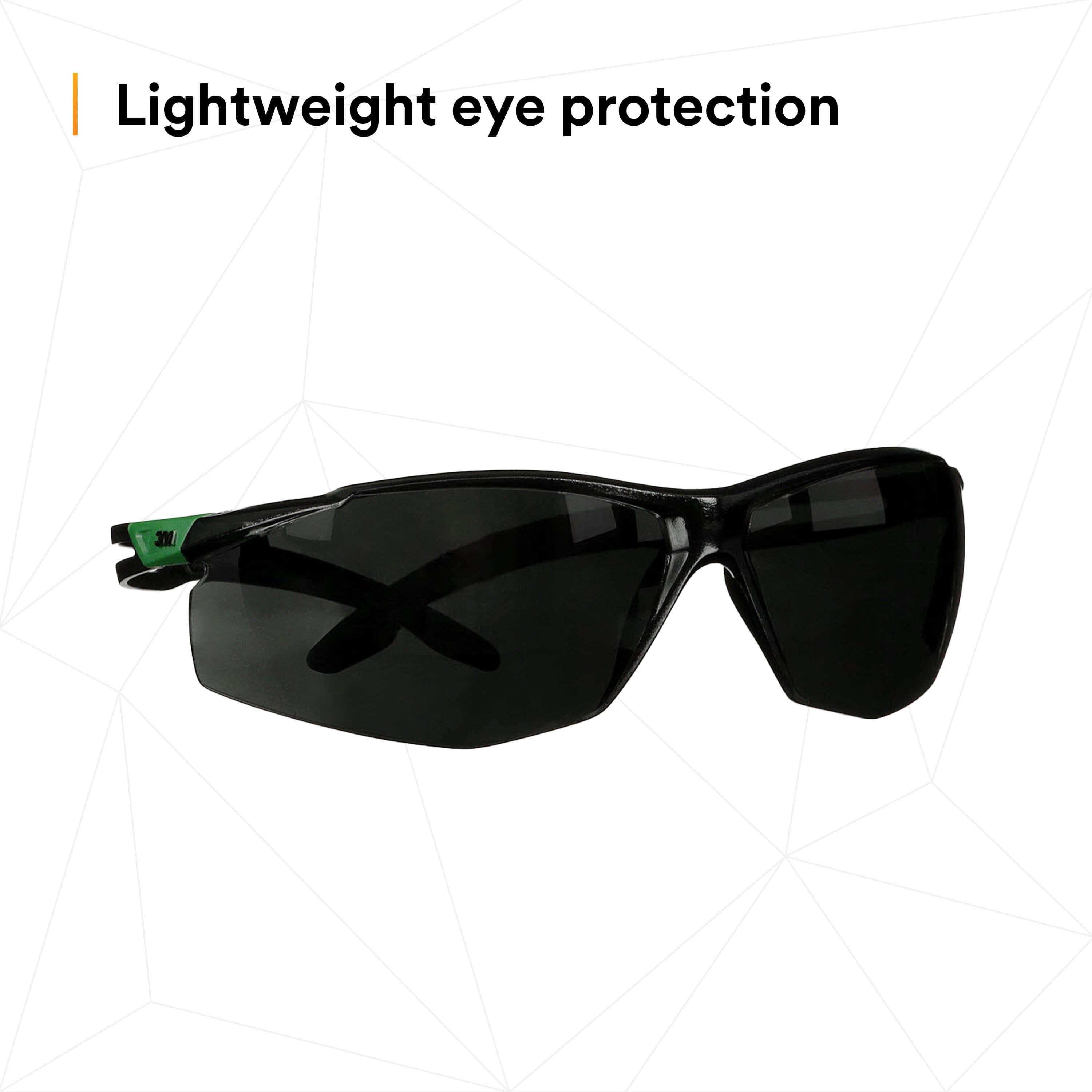 3M™ SecureFit™ 500 Series SF550AF-GRN, Black/Green, IR 5.0 Gray AF-AS Lens_1