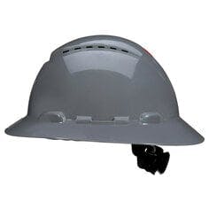 3M™ SecureFit™ Full Brim Hard Hat H-808SFV-UV, Grey, Vented, 4-Point Pressure Diffusion Ratchet Suspension with UVicator, 20ea/CS