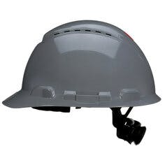 3M™ SecureFit™ Hard Hat H-708SFV-UV, Grey, Vented, 4-Point Pressure Diffusion Ratchet Suspension, with UVicator, 20 ea/Case