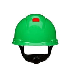 3M™ SecureFit™ Hard Hat H-704SFR-UV, Green, 4-Point Pressure Diffusion Ratchet Suspension, with UVicator, 20 ea/Case
