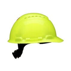3M™ SecureFit™ Hard Hat H-709SFV-UV, Hi-Vis Yellow, Vented, 4-Point Pressure Diffusion Ratchet Suspension, with Uvicator, 20 ea/CS