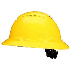 3M™ SecureFit™ Full Brim Hard Hat H-802SFV-UV, Yellow, Vented, 4-Pt Pressure Diffusion Ratchet Suspension, with UVicator, 20 ea/CS