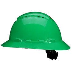 3M™ SecureFit™ Full Brim Hard Hat H-804SFV-UV, Green, Vented, 4-Pt Pressure Diffusion Ratchet Suspension, with UVicator, 20 ea/CS