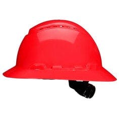 3M™ SecureFit™ Full Brim Hard Hat H-805SFV-UV, Red Vented, 4-Point Pressure Diffusion Ratchet Suspension, with Uvicator, 20ea/Case