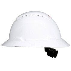 3M™ SecureFit™ Full Brim Hard Hat H-801SFV-UV, White, Vented, 4-Point Pressure Diffusion Ratchet Suspension, w/UVicator, 20 ea/CS