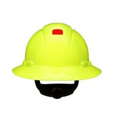 3M™ SecureFit™ Full Brim Hard Hat H-809SFR-UV, HiVis Yellow, 4-Point Pressure Diffusion Ratchet Suspension with UVicator, 20ea/CS