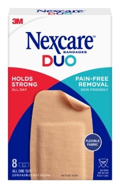 Nexcare DUO Bandages DSA-8, Knee and Elbow, 8 ct