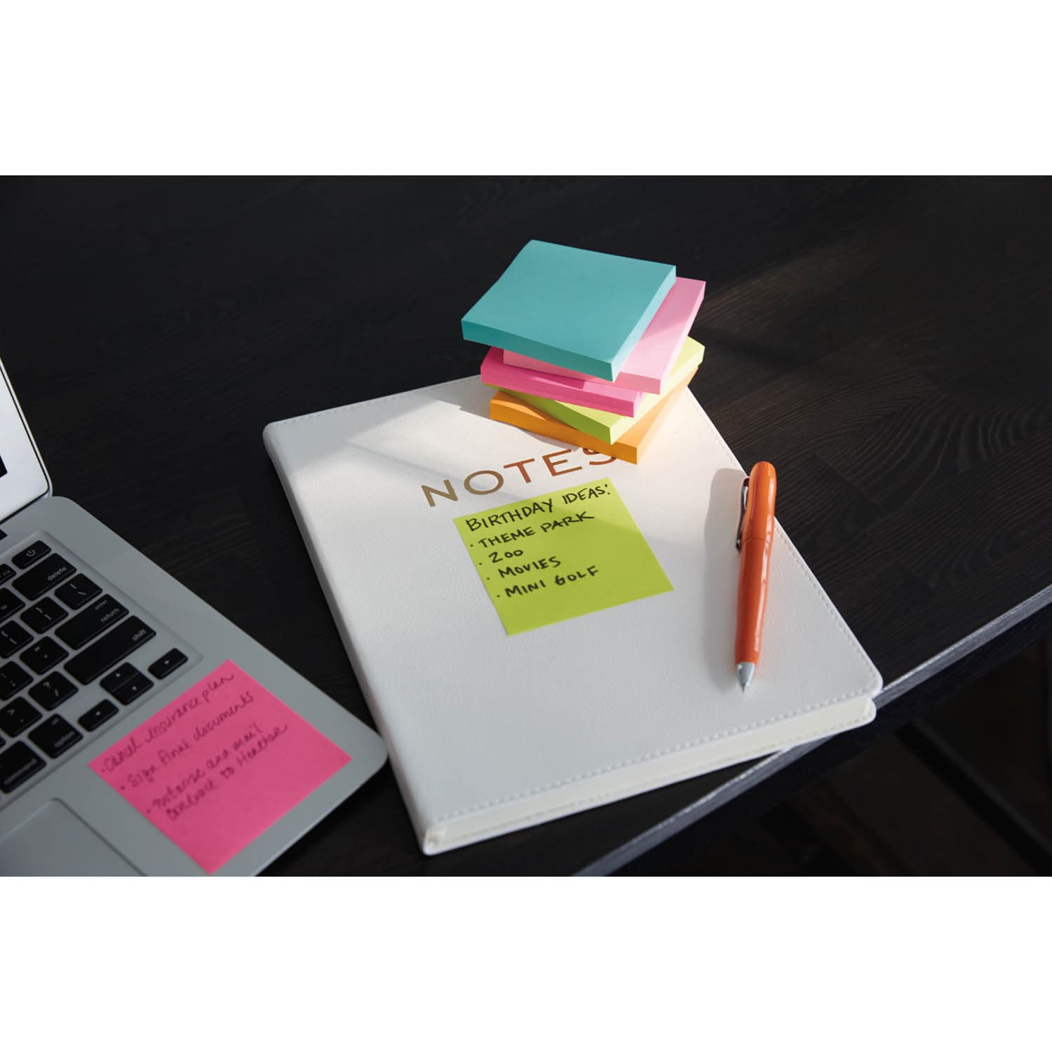 Post-it Super Sticky Notes 3321-SSMIA, 3 in x 3 in (76 mm x 76 mm), Supernova Neons Collection_1