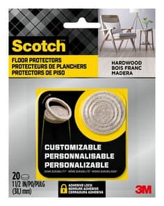 Scotch Custom Fit Felt Pads SP880-NA, Beige, 1.5 in, 20 ct