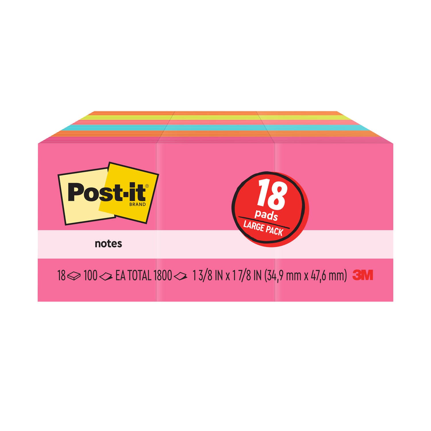 Post-it Notes 653 RP, 2 in x 1.5 in (50,8 mm x 38,1 mm)