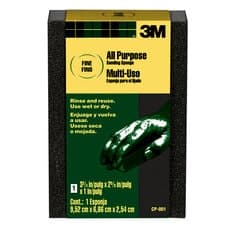 3M General Purpose Sanding Sponge CP-001A, Block, 3 3/4 in x 2 5/8 in x 1 in, Fine, Bulk