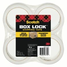 Scotch Box Lock Shipping Tape 3950-4-SRM, 1.88 in x 54.6 yd (48 mm x 50 m)