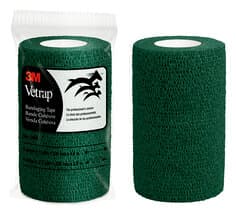 3M Vetrap Bandaging Tape 1410HG-18, Hunter Green, 4 inch (10 cm)