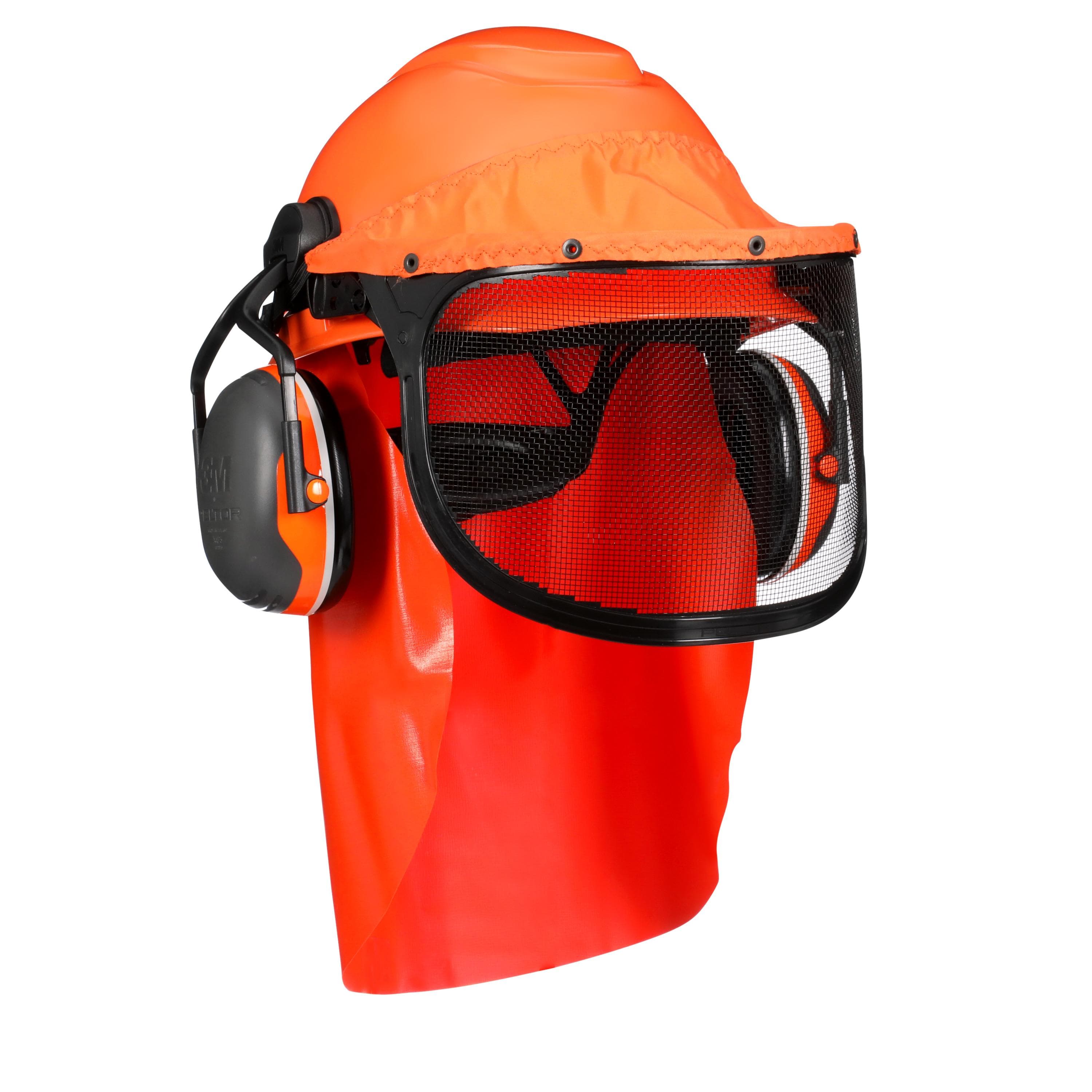 3M LumberJack Hard Hat System H-706SFRFK-UV, Pressure Diffusion Suspension, Uvicator, Mesh Visor, Rainshield, Ear Muffs