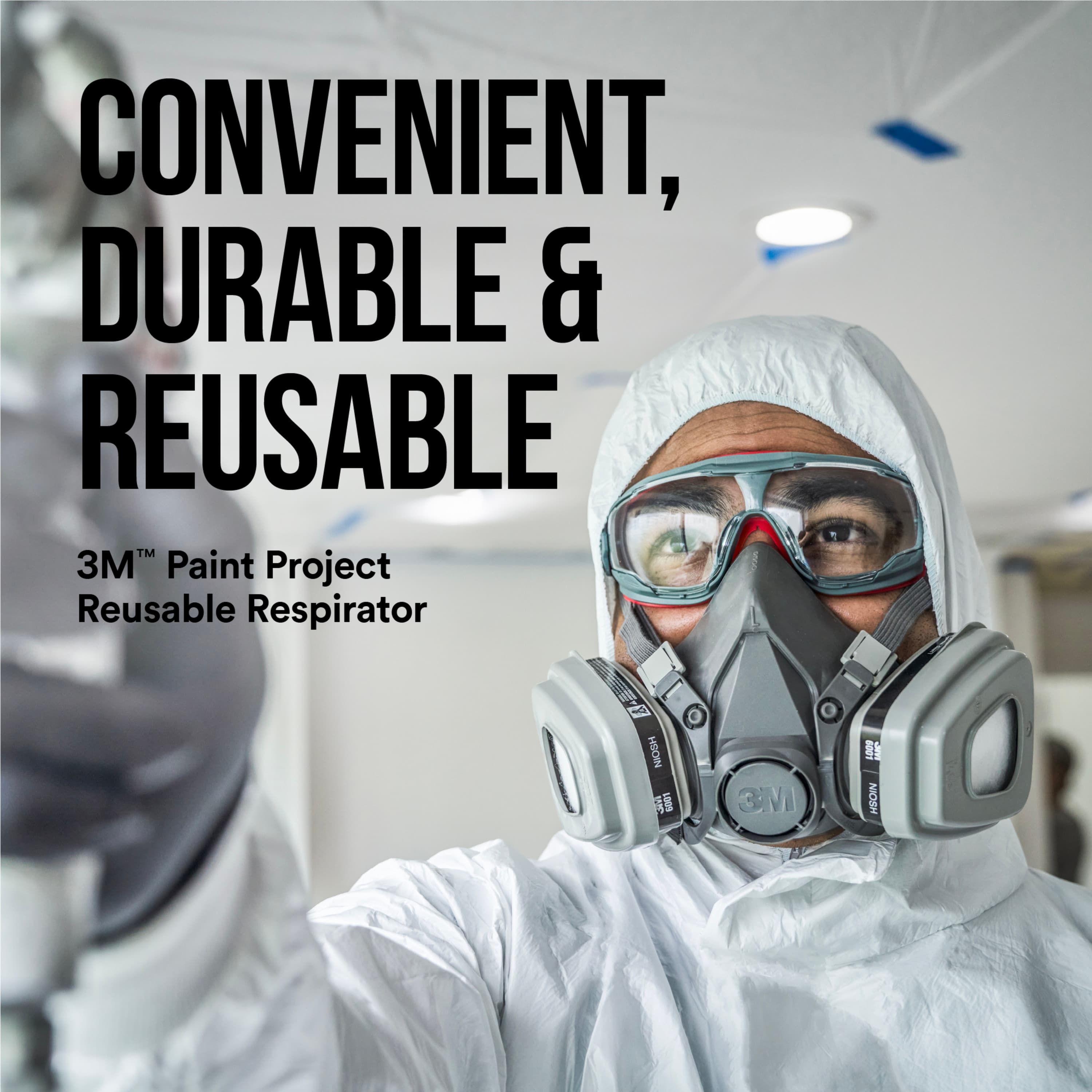 3M Paint Project Reusable Respirator 6311P1-C-M, OV/P95, Large, 1-Fcpc, 1-pair 6001 CtDG, 2-pairs 5P71 Ftrs, 1-pair 501 Rtnrs_2