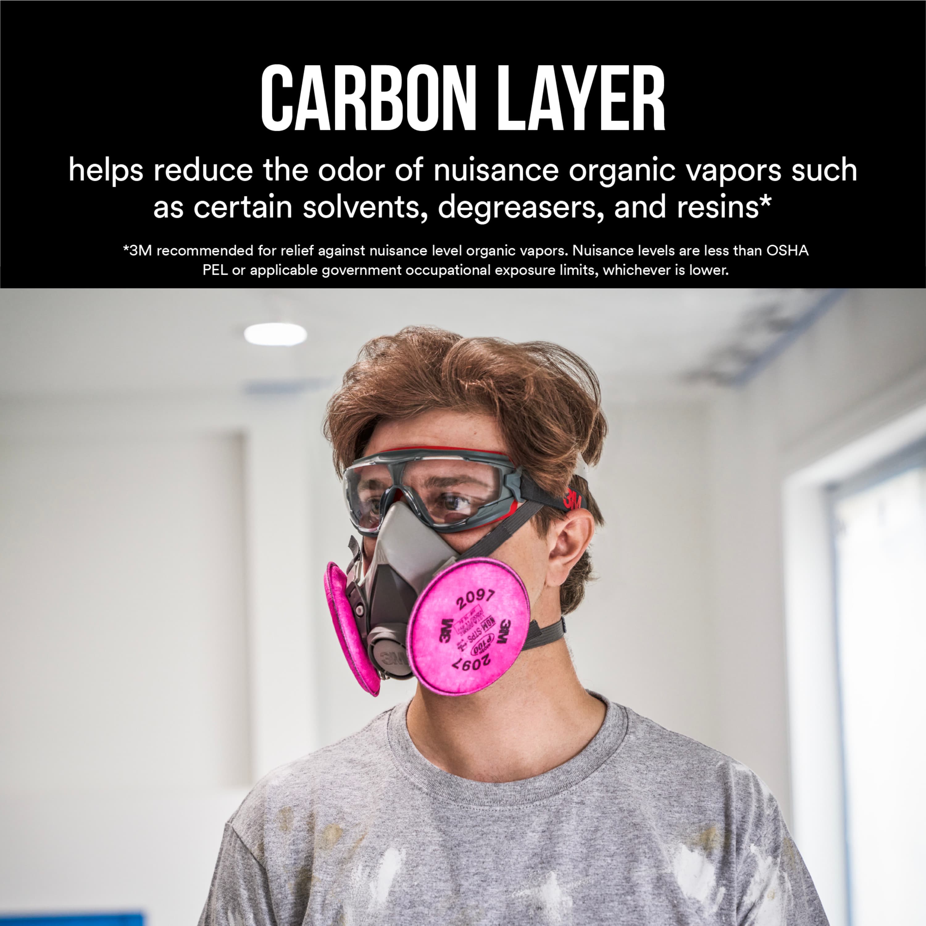 3M Odor/Particulate Reusable Respirator 6297P1-C-M, P100, Medium, 1-Facepiece and 2-pair of 2097 Filters_2