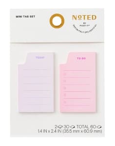 Post-it Mini Tab Set NTDE-12-1, 1.4 in x 2.4 in (35.5 mm x 60.9 mm)