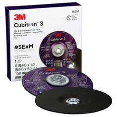 3M Cubitron 3 Cut and Grind Wheel, 66201, 36+, Type 27, 6 in x 1/8 in x 5/8 in-11 (150mmx3.2mm), ANSI