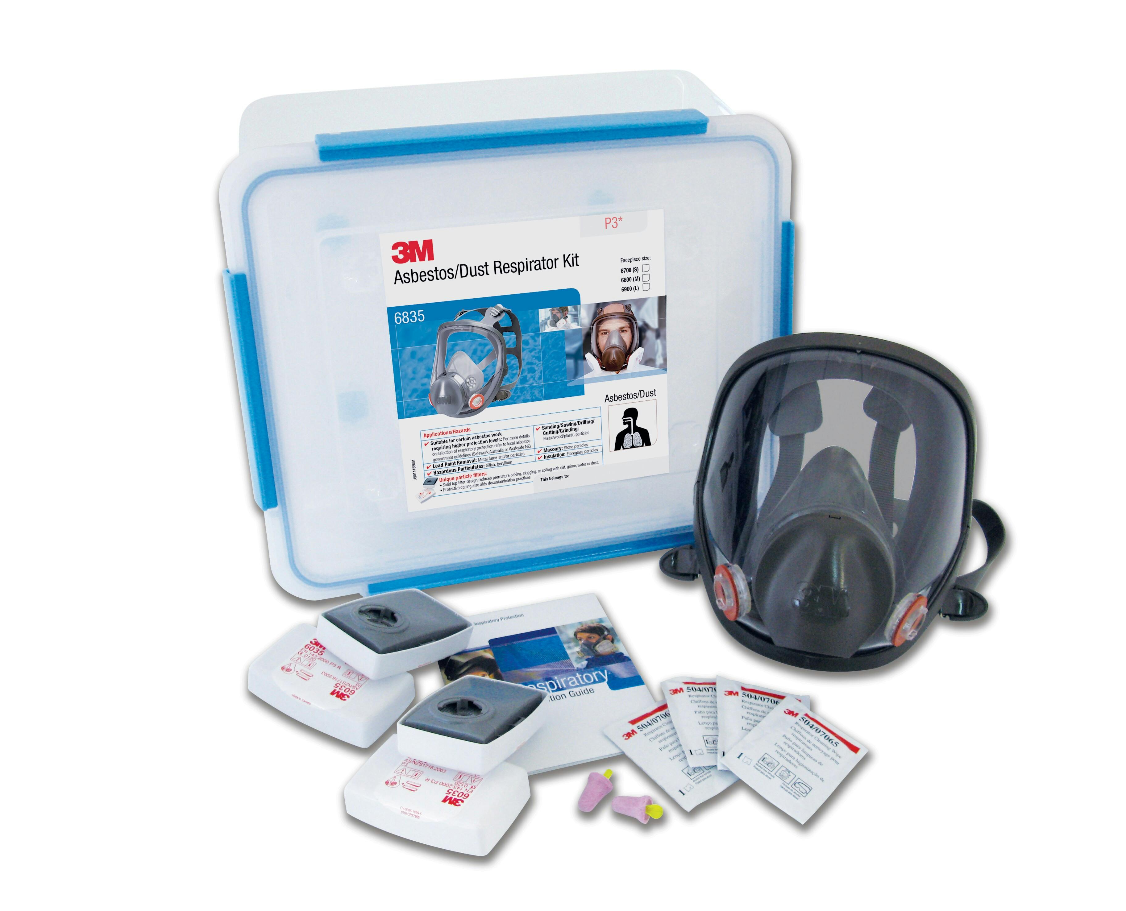 3M™ Asbestos/Dust Respirator Kit 6835, P3, Large, 1 Kit/Carton