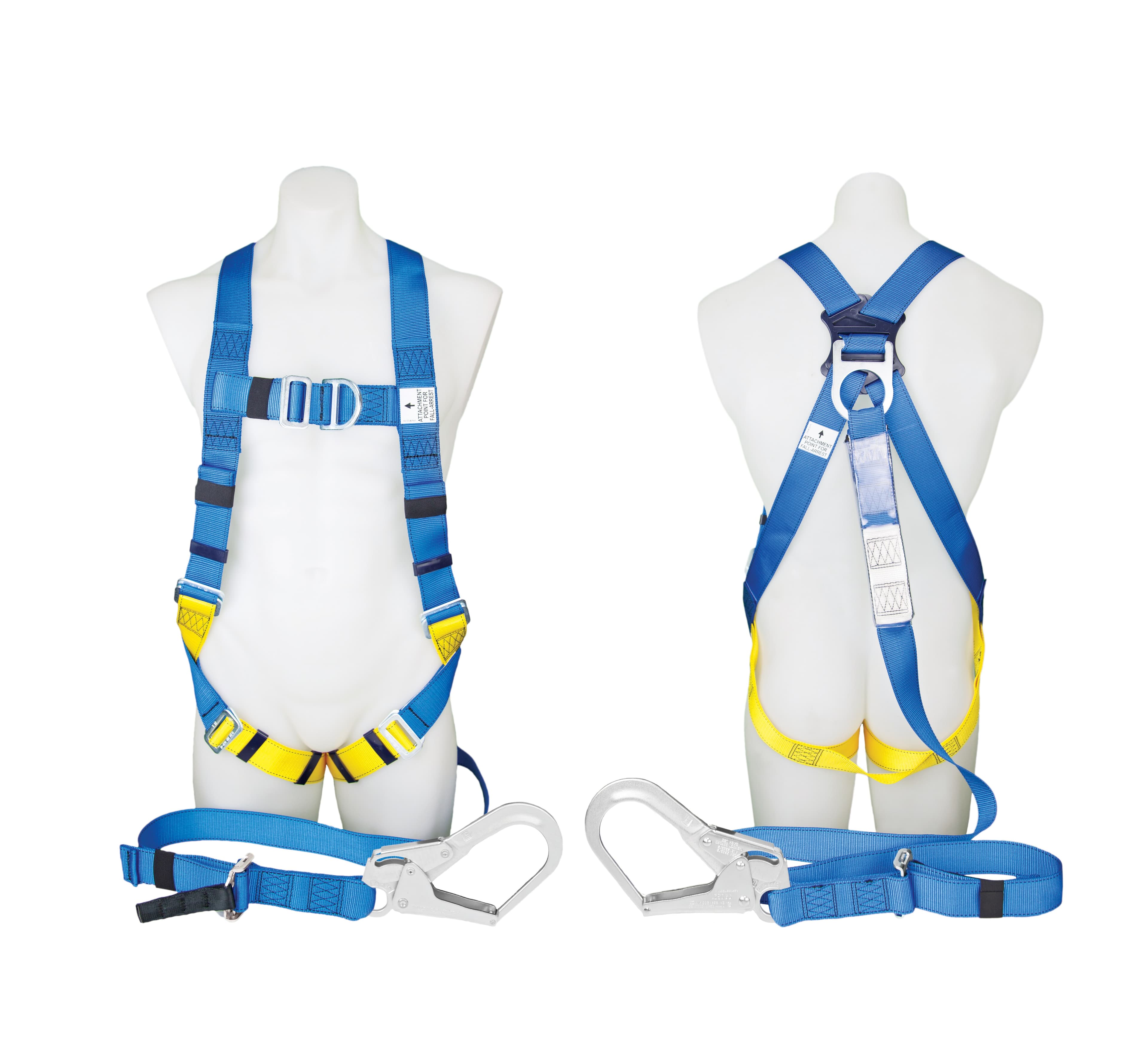 3M™ PROTECTA® FIRST Industrial Harness with Lanyard and Scaff Hook 1390064A, Blue and Yellow, Medium, 1 EA/Case_0