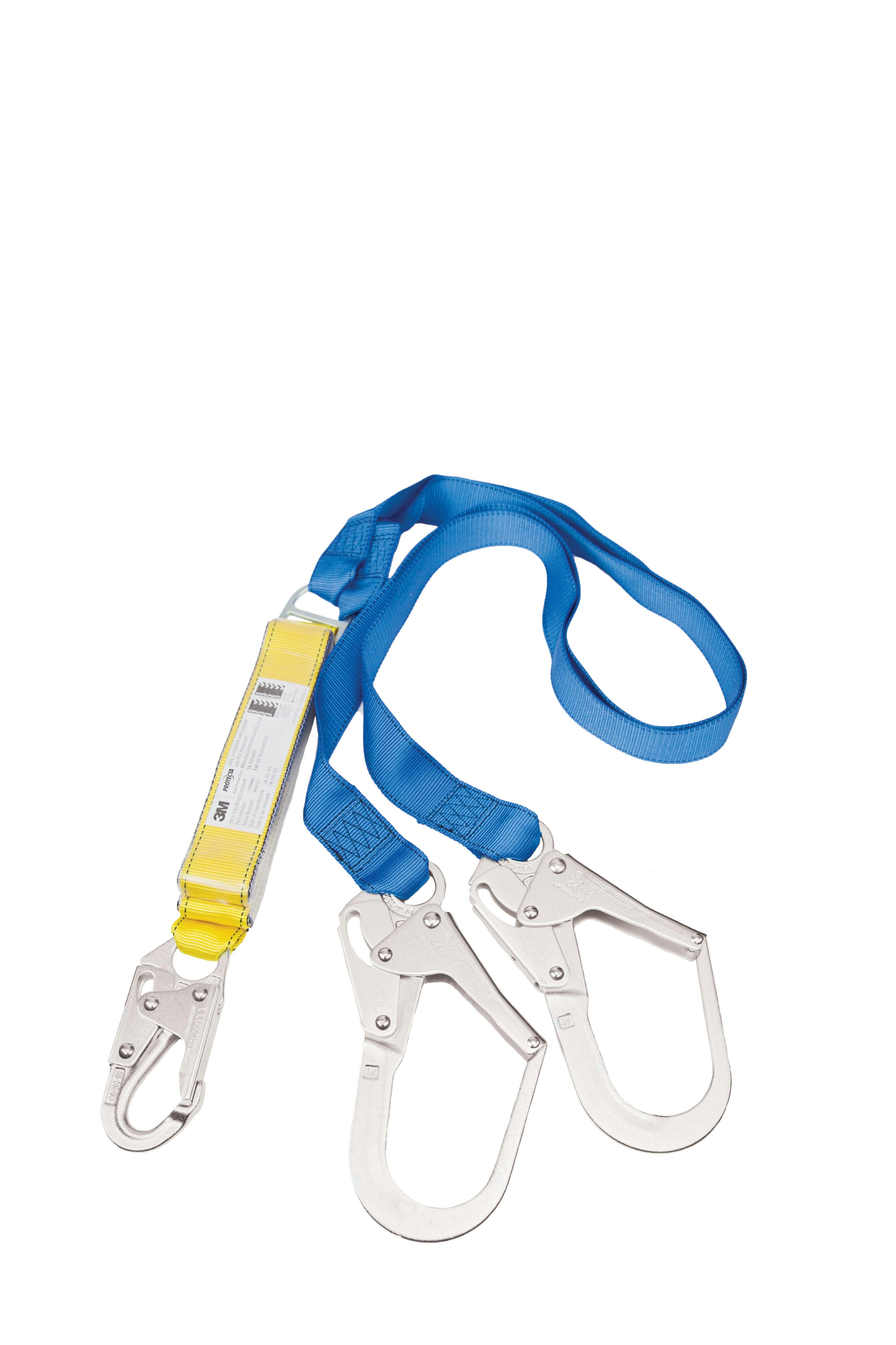 3M™ PROTECTA® FIRST Shock Absorbing Lanyard - Double Tail 1390065A, Blue and Yellow, 3.0 m, 1 EA/Case