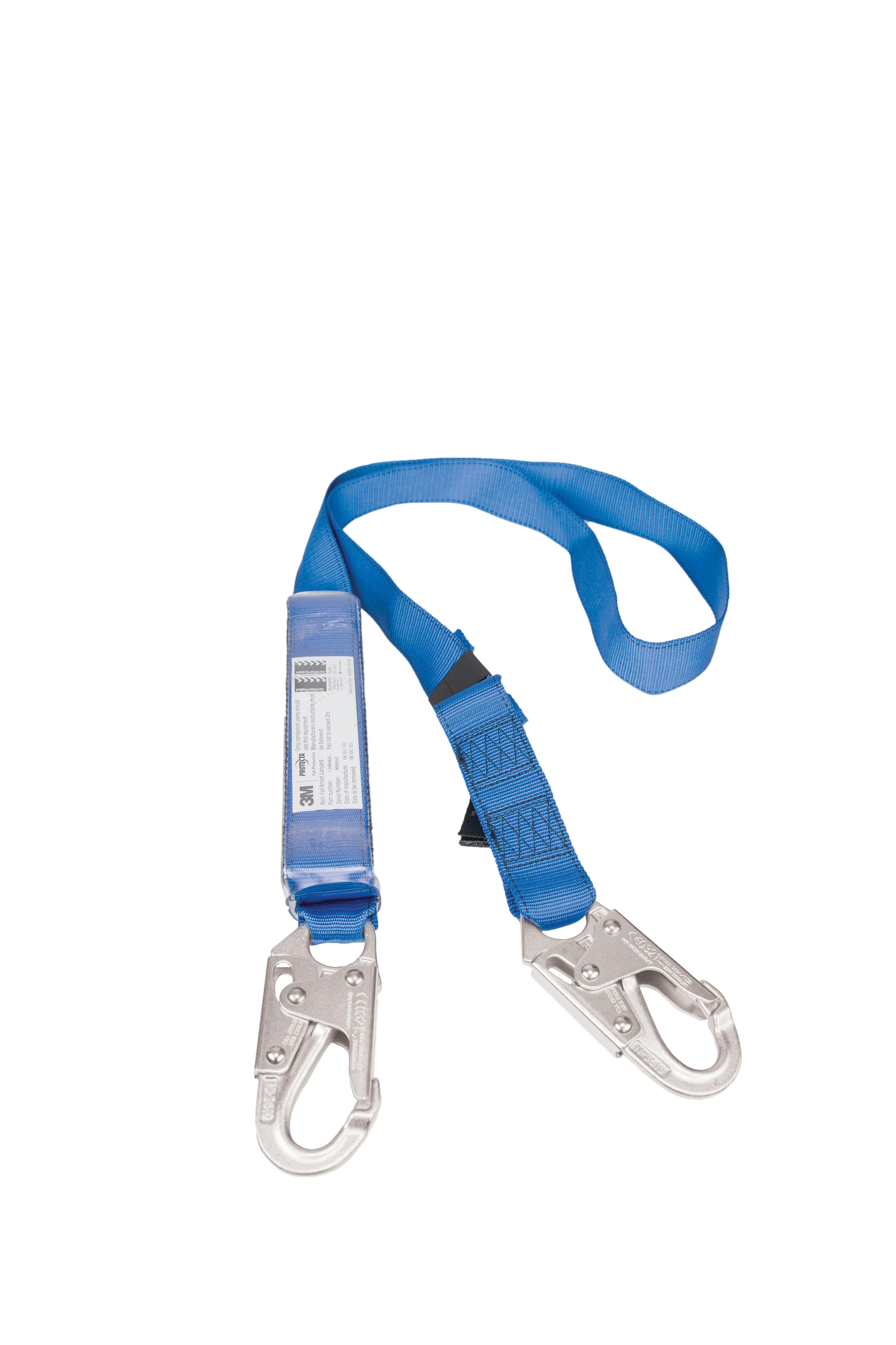 3M™ PROTECTA® FIRST Shock Absorbing Lanyard - Single Tail 1390066A, Blue and Yellow, 2.0 m, 1 EA/Case
