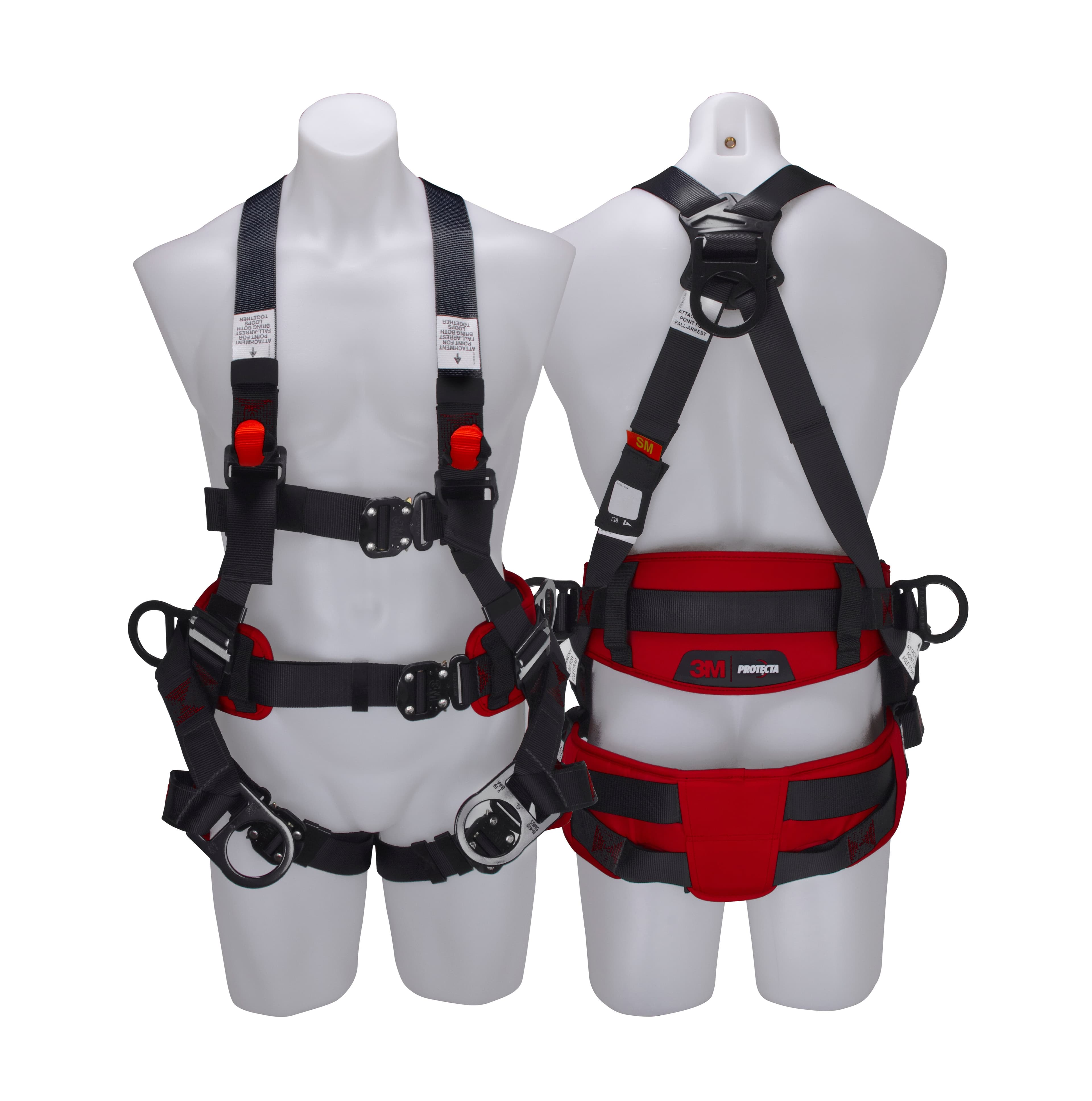 3M™ PROTECTA® X Tower Workers Harness with D-Rings 1161692, Red and Black, Small, 1 EA/Case