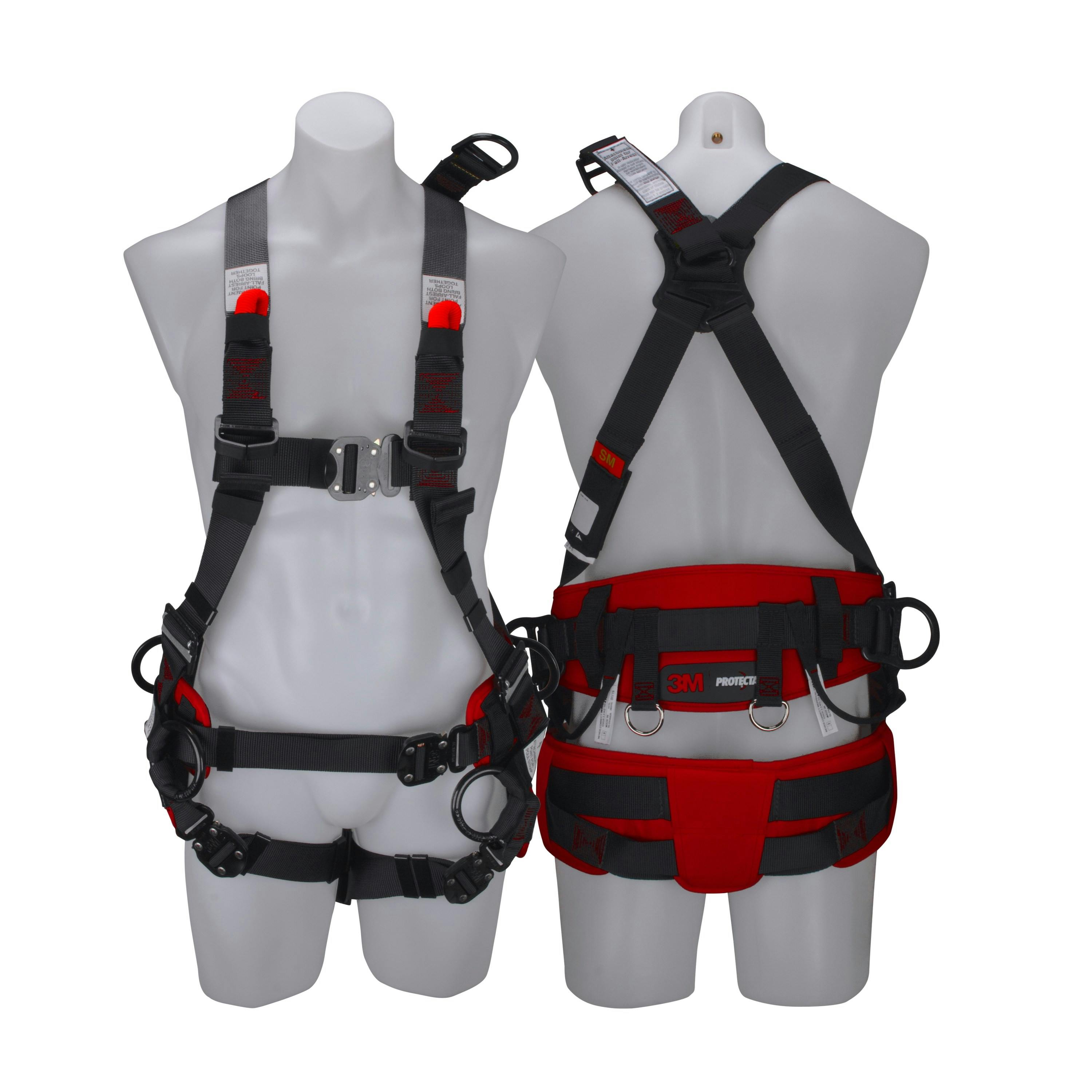 3M™ PROTECTA® X Tower Workers Harness with O-Rings 1161699, Red and Black, Extra Large, 1 EA/Case