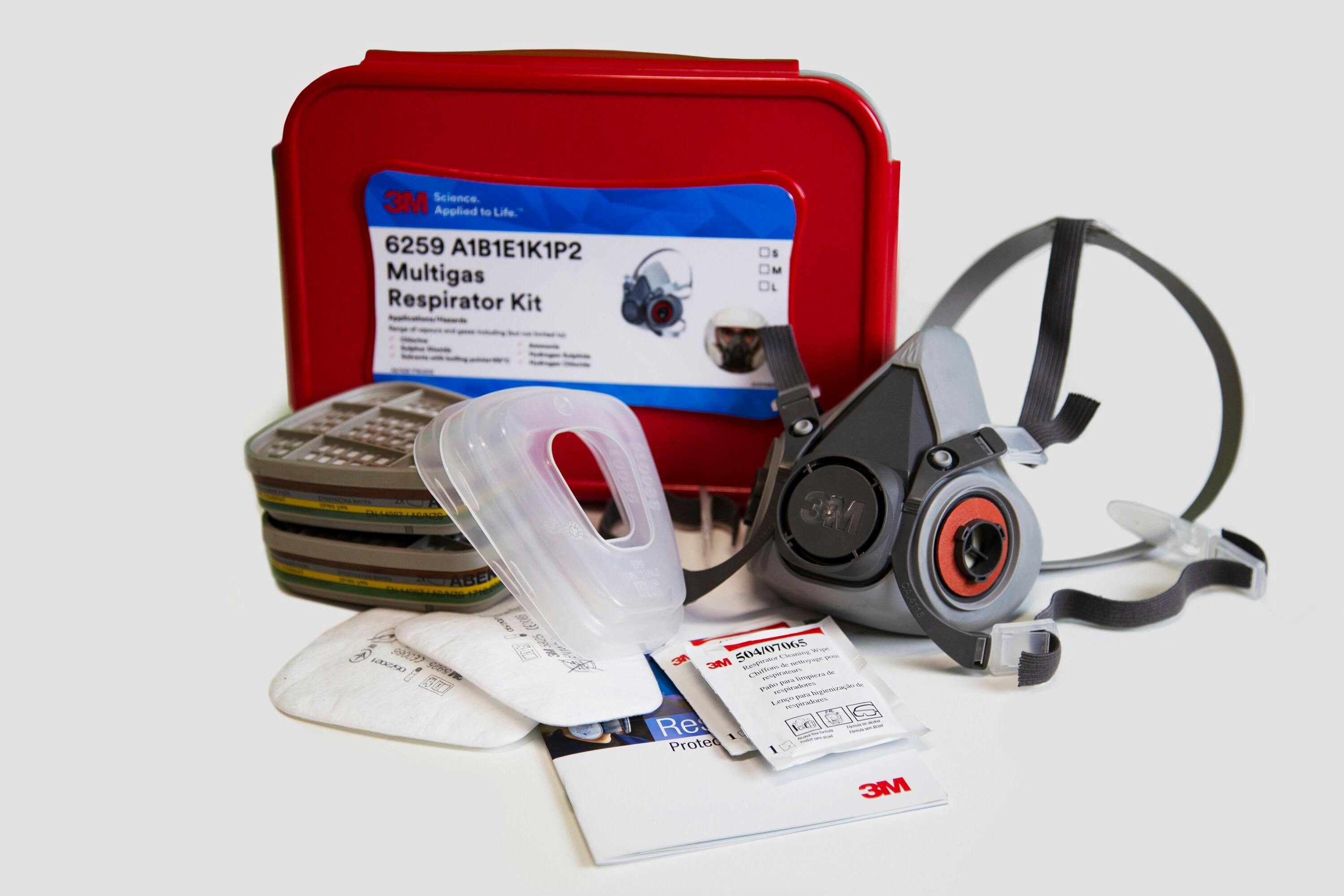3M™ Multi-Gas Respirator Kit 6259, A1B1E1K1P2, Small, 2 ea/Case