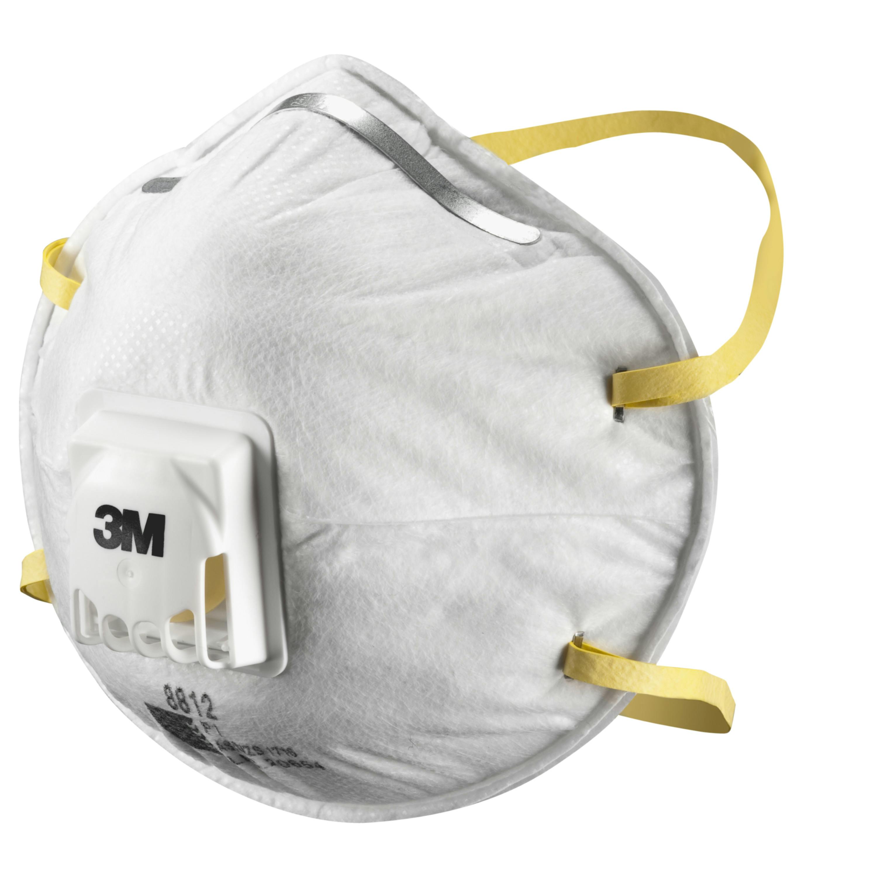 3M™ Cupped Particulate Respirator 8812, P1, valved, 10/Box, 24 Boxes/Case_3