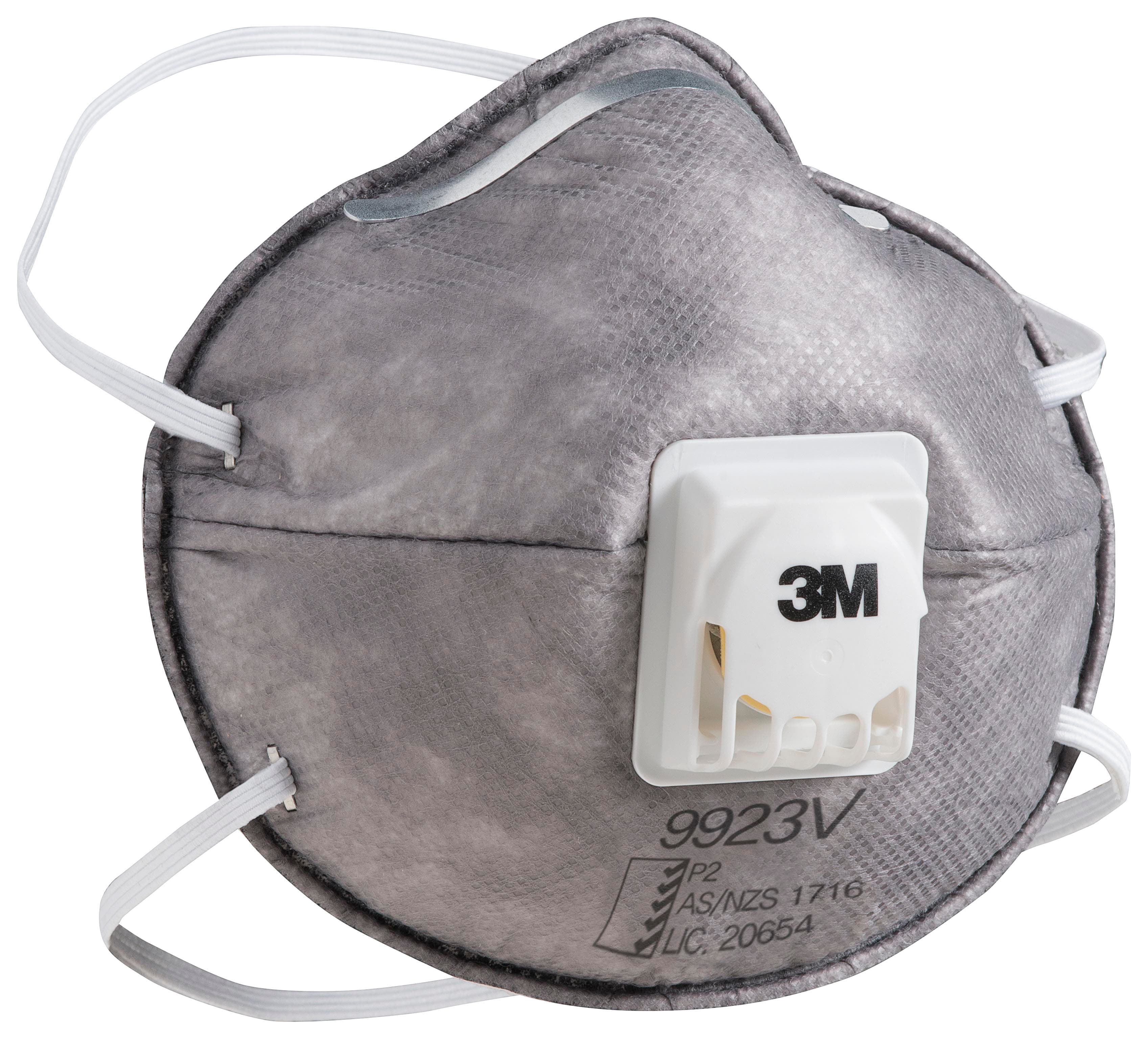 3M™ Cupped Particulate Respirator 9923V, P2, with Nuisance Level* Organic Vapour Relief, valved, 10/Box_2