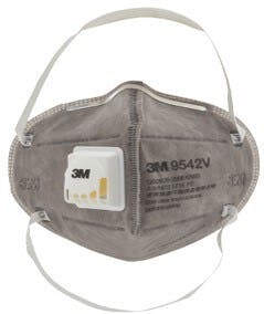 3M™ Flat Fold Particulate Respirator 9542V, P2, Valved, with Nuisance Level* Organic Vapour Relief, 20/Box_2