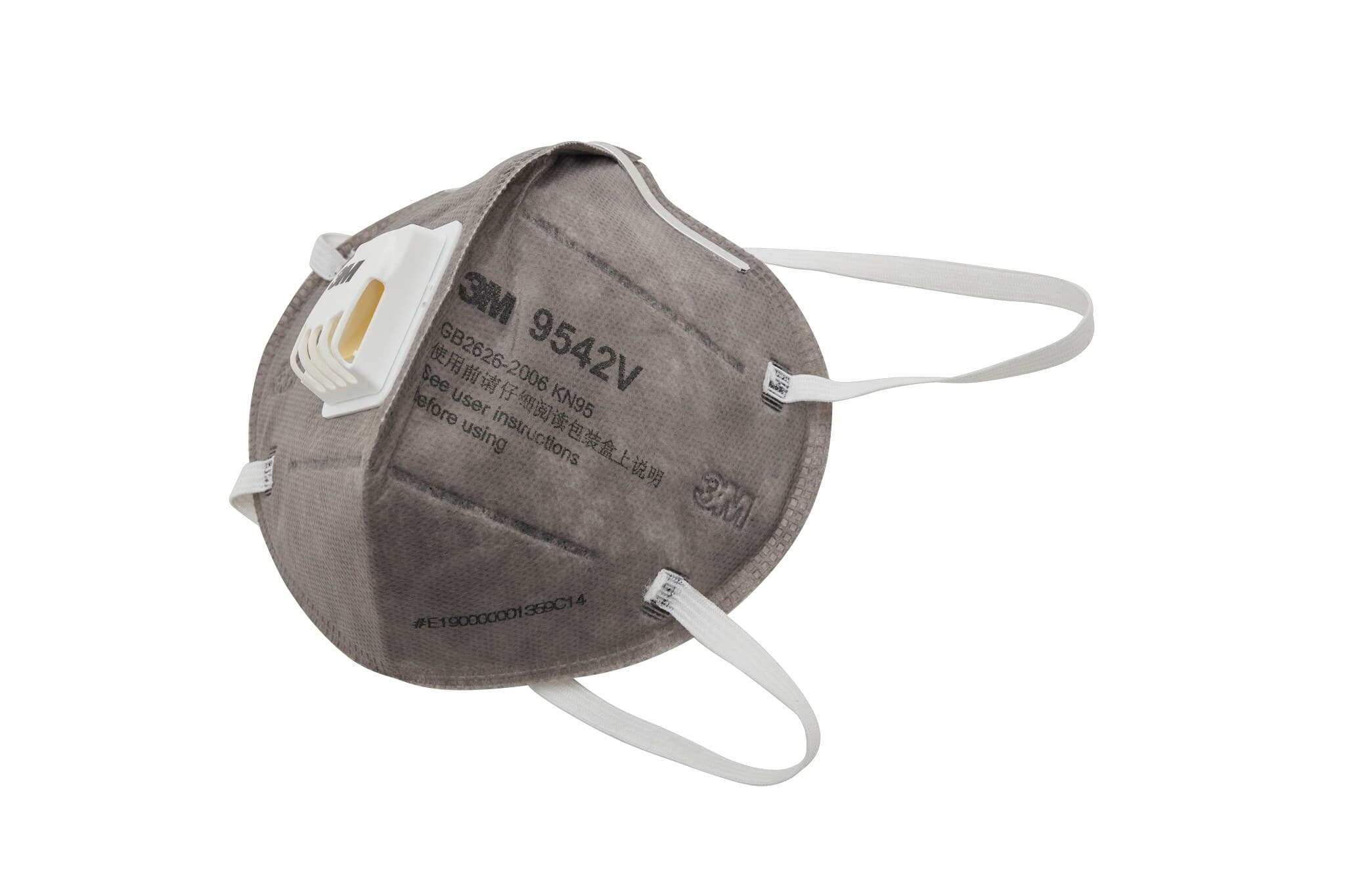 3M™ Flat Fold Particulate Respirator 9542V, P2, Valved, with Nuisance Level* Organic Vapour Relief, 20/Box_1