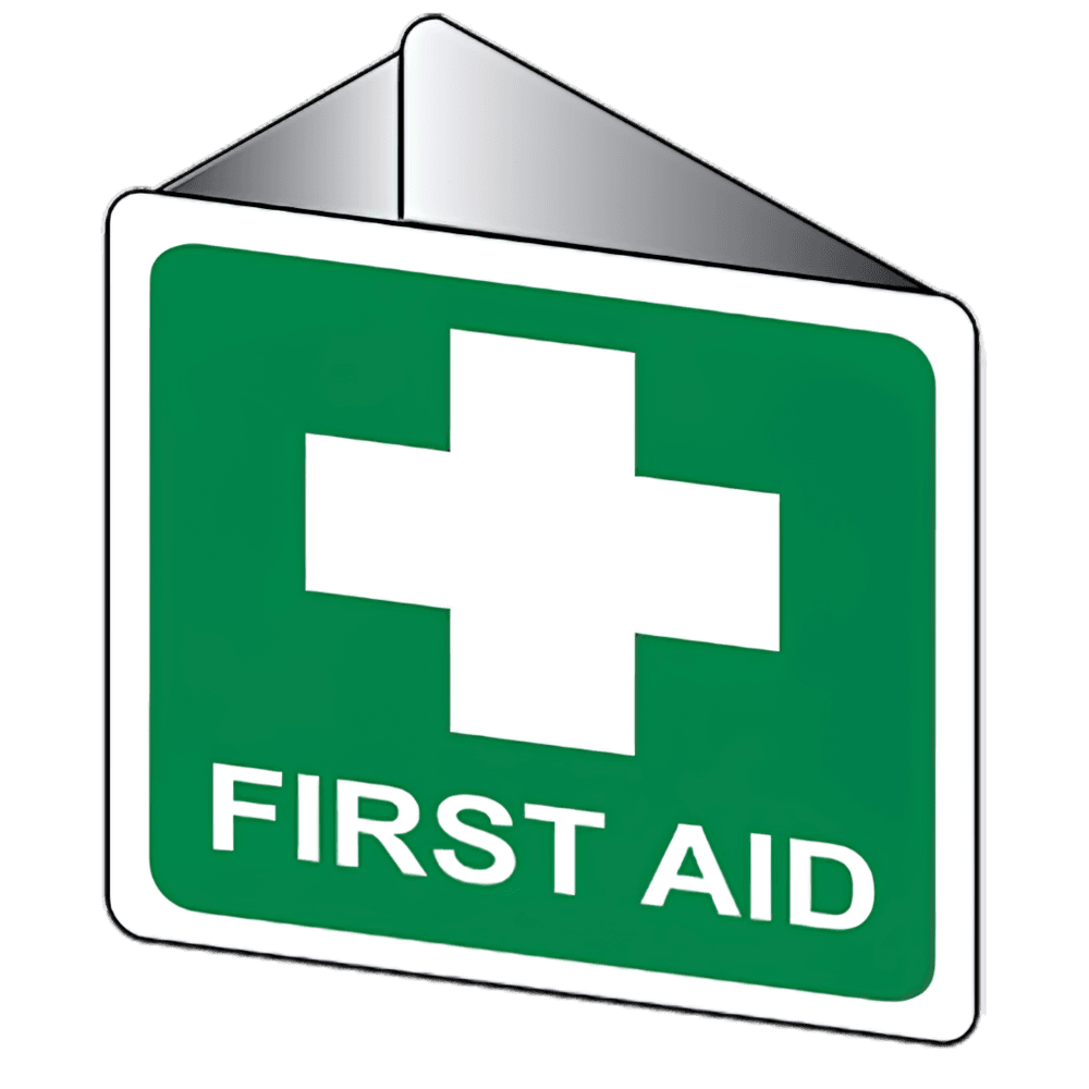 Aero Healthcare Off-Wall Poly First Aid Sign 22.5 x 22.5cm