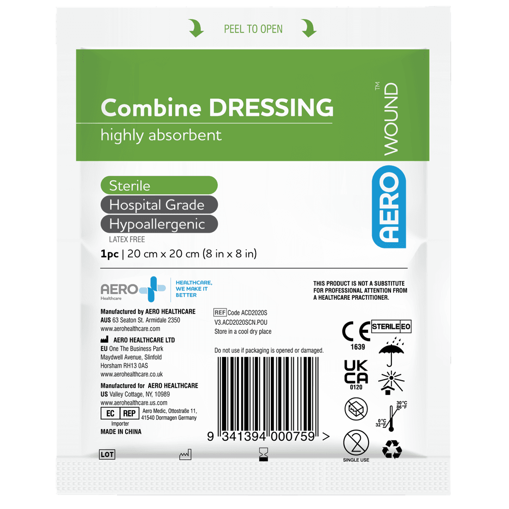 Aero Healthcare AEROWOUND Combine Dressing 20 x 20cm Bag/50