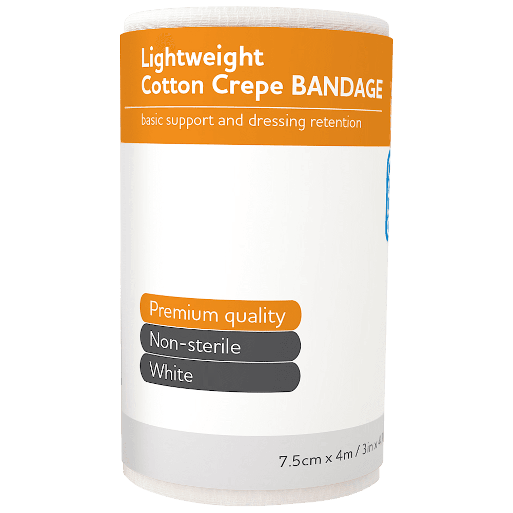 Aero Healthcare AEROCREPE Light Cotton Crepe Bandage 7.5cm x 4M Wrap/12_0
