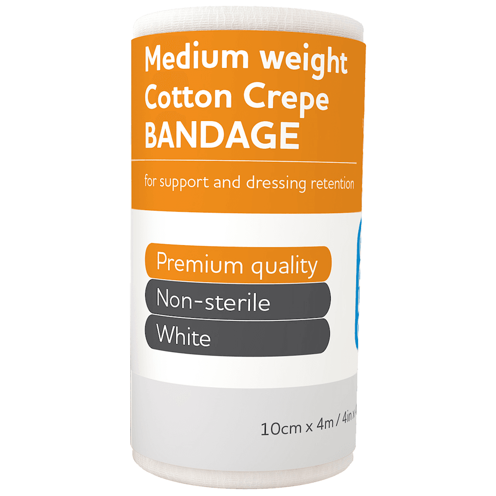 Aero Healthcare AEROCREPE Medium Cotton Crepe Bandage 10cm x 4M Wrap/12