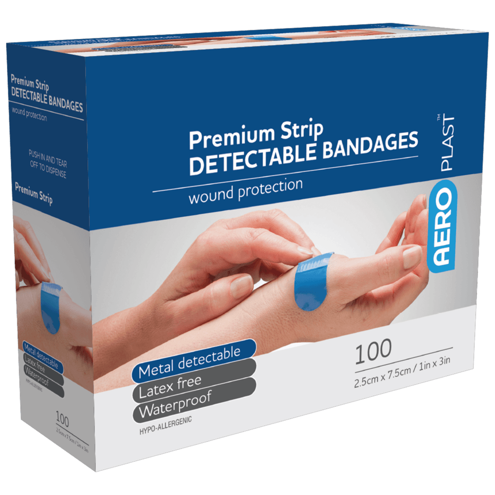 Aero Healthcare AEROPLAST Premium Detectable X-Wide Strip 7.5 x 2.5cm Box/100