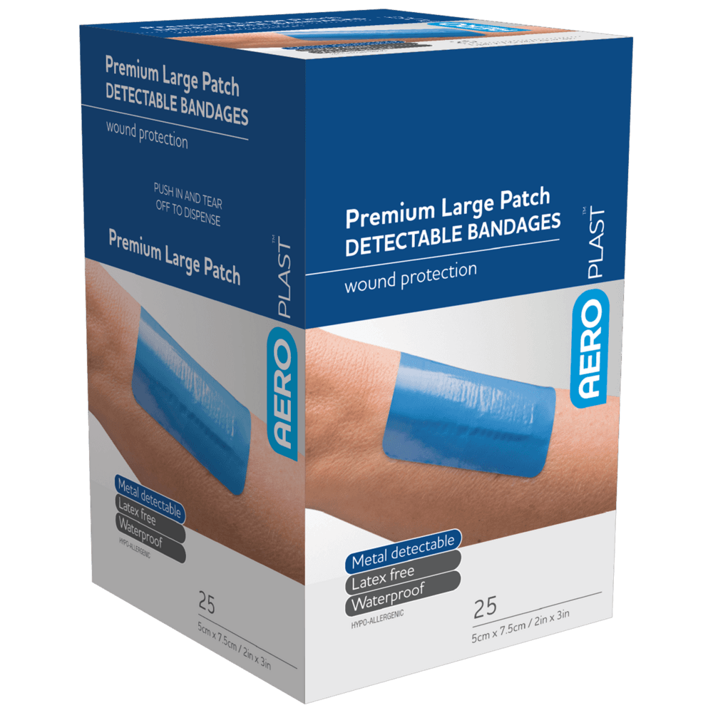 Aero Healthcare AEROPLAST Premium Detectable Large Patch 7.5 x 5cm Box/25_0