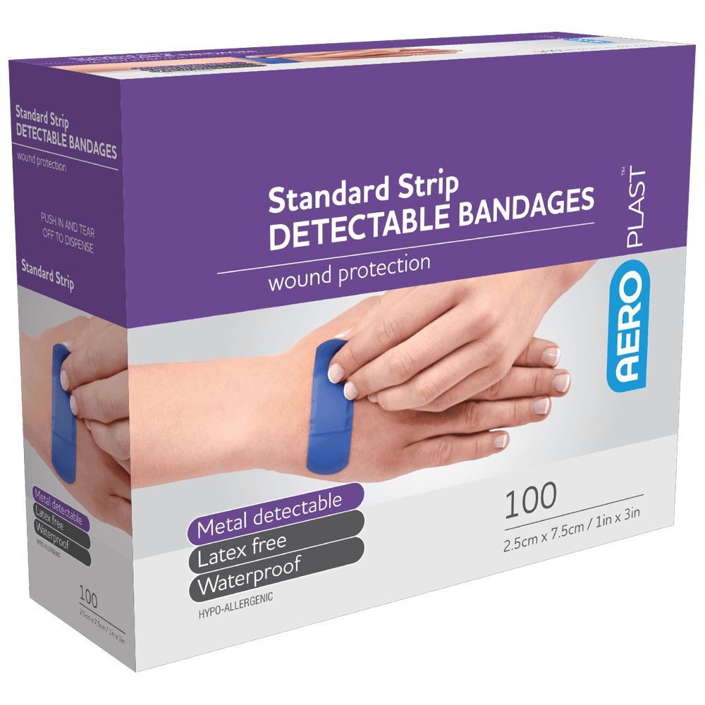 Aero Healthcare AEROPLAST Standard Detectable Strips 7.5 x 2.5cm Box/100