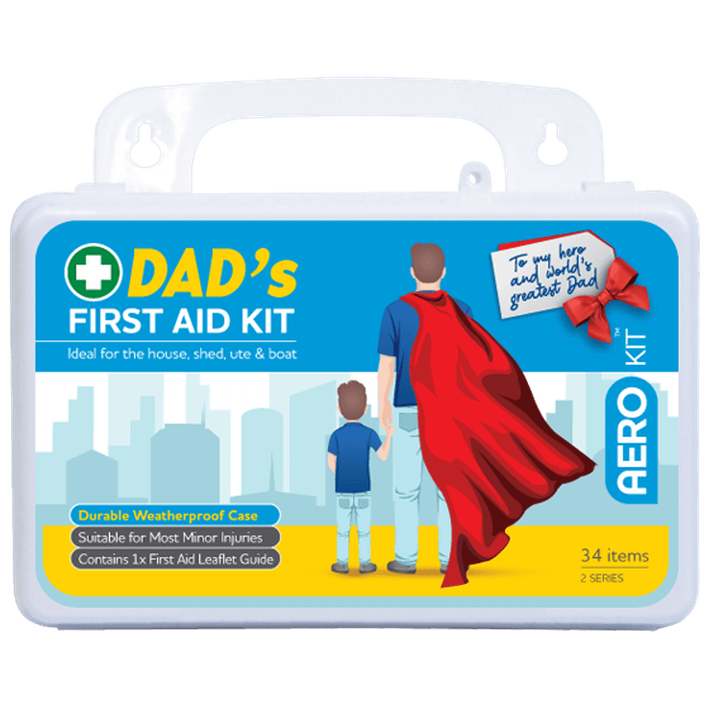 Aero Healthcare DAD'S 2 Series Plastic Waterproof First Aid Kit 21 x 7.5 x 13cm