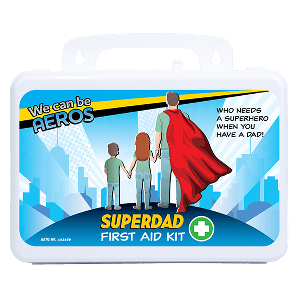 Aero Healthcare SUPERDAD 2 Series Plastic Waterproof First Aid Kit 21 x 7.5 x 13cm_0