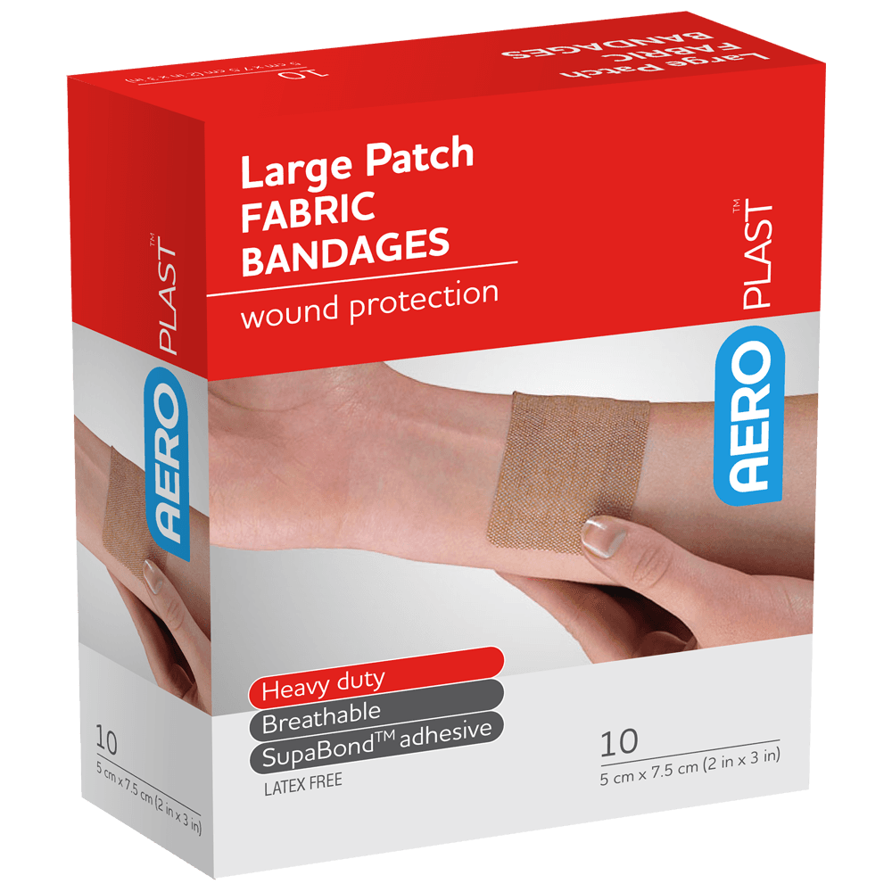 Aero Healthcare AEROPLAST Premium Fabric Large Patch 7.5 x 5cm Box/10