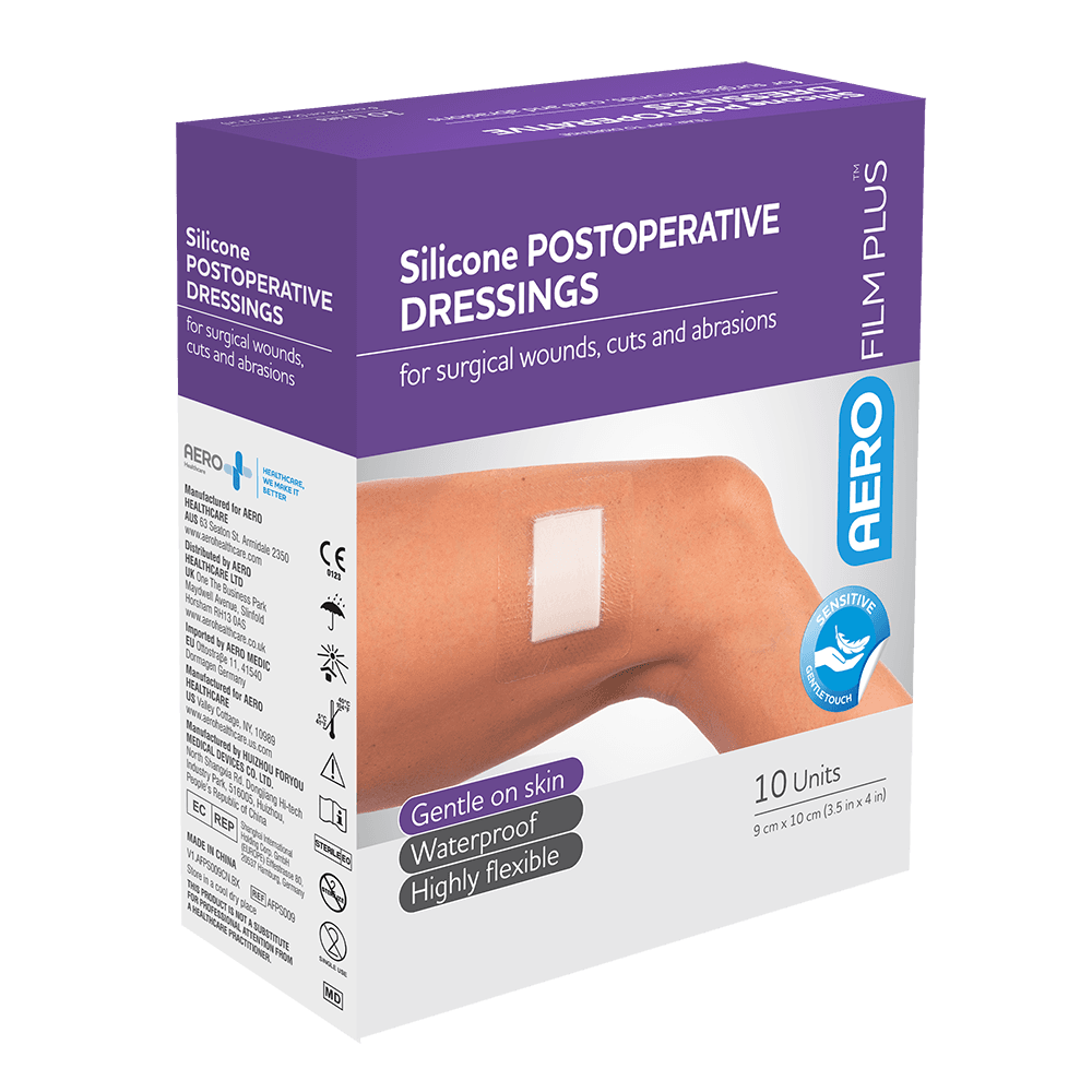 Aero Healthcare AEROFILM PLUS Sensitive Silicone Postoperative Dressing 9 x 10cm  Box/10