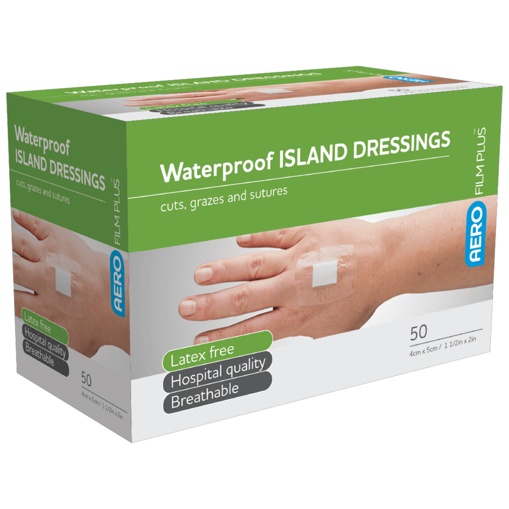 Aero Healthcare AEROFILM PLUS Waterproof Island Dressing 4 x 5cm  Box / 50