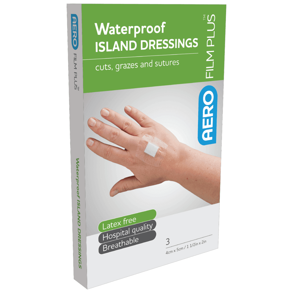 Aero Healthcare AEROFILM PLUS Waterproof Island Dressing 4 x 5cm Box/3  Env/3_0