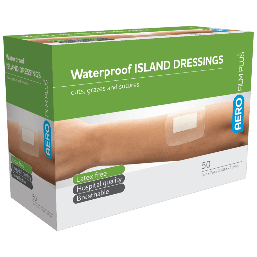 Aero Healthcare AEROFILM PLUS Waterproof Island Dressing 6 x 7cm  Box / 50_0