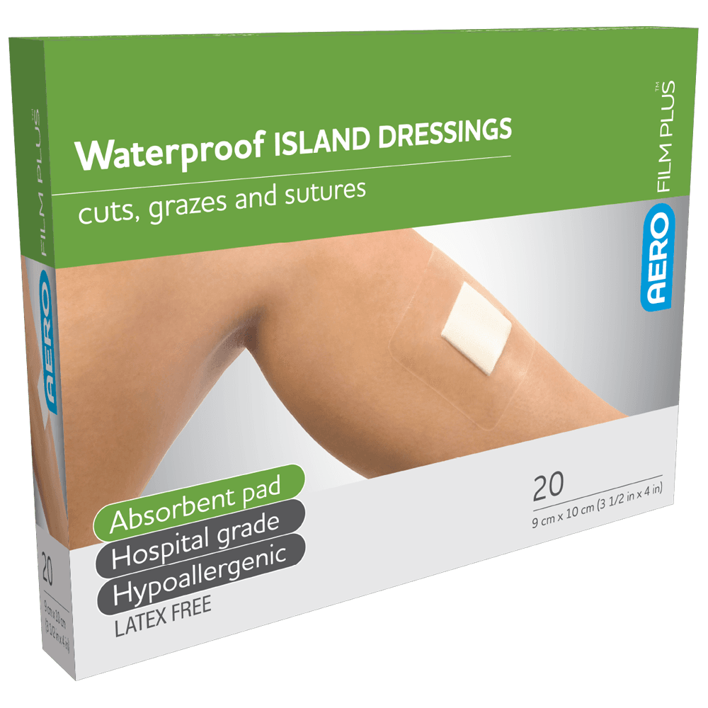 Aero Healthcare AEROFILM PLUS Waterproof Island Dressing 9 x 10cm  Box/20